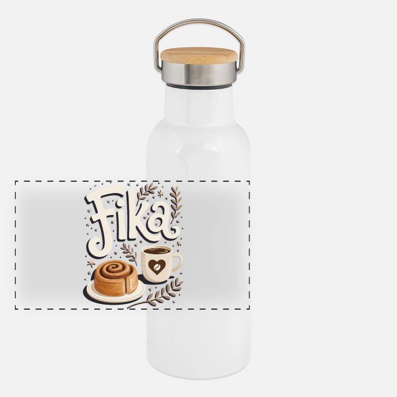 Panorama Thermosflasche mit Bambusdeckel