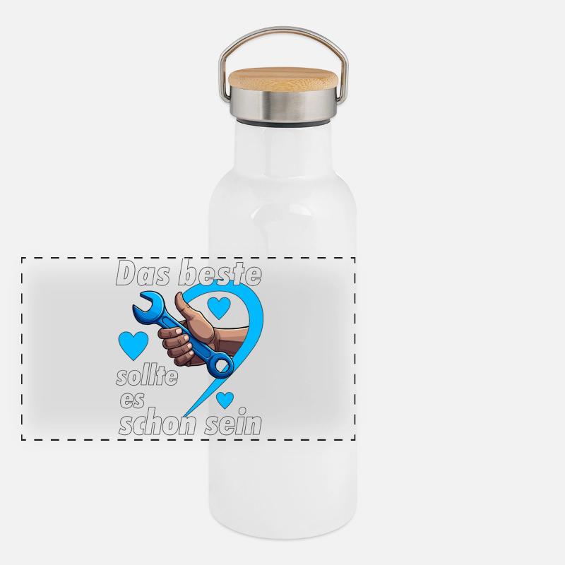 Clés à molette Les Meilleures Gourde isotherme avec bouchon en bambou