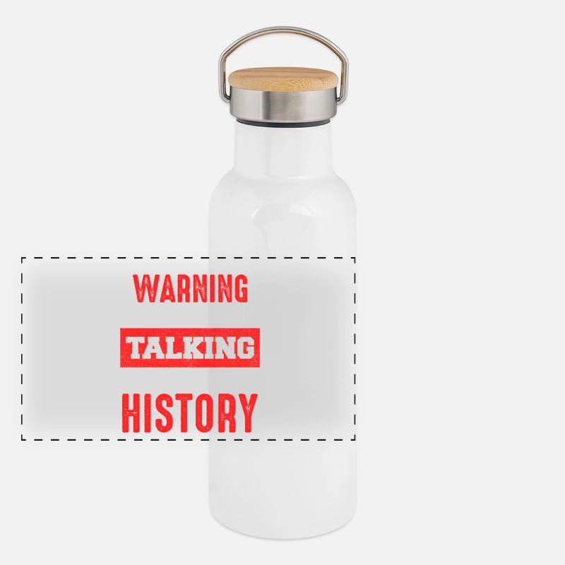 Warning History Talk Now Panoramic Thermal Bottle with Bamboo Lid