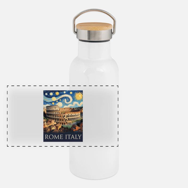 Rom Panorama Thermosflasche mit Bambusdeckel
