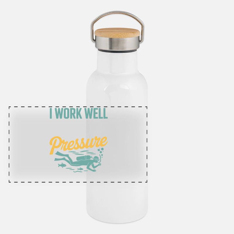 Taucher: I function well under pressure Panoramic Thermal Bottle with Bamboo Lid