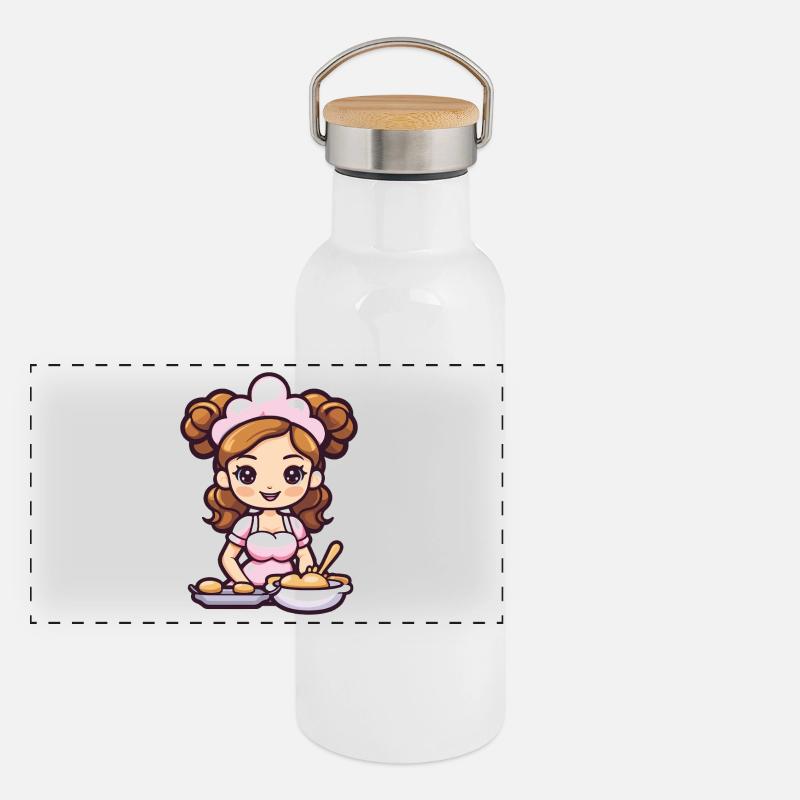 Backfee Fairy Baking Cooking Panoramic Thermal Bottle with Bamboo Lid