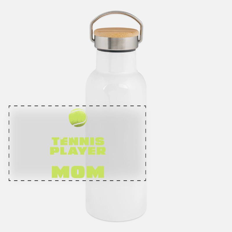 Ma joueuse de tennis préférée m’appelle maman Gourde isotherme avec bouchon en bambou