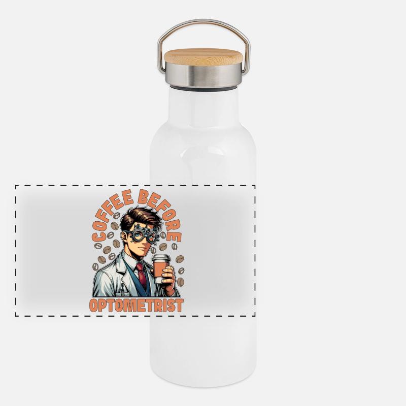Optometrist Coffee Ophthalmologist Coffee Lover Panorama Thermosflasche mit Bambusdeckel
