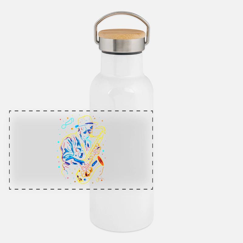 Panorama Thermosflasche mit Bambusdeckel