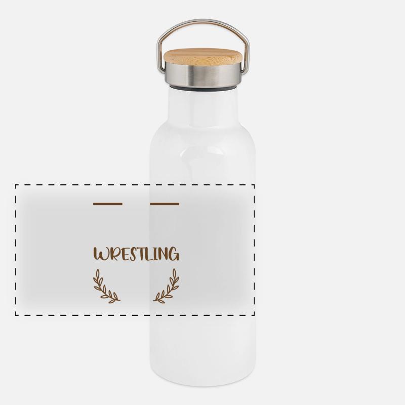 J’adore la lutte Gourde isotherme avec bouchon en bambou