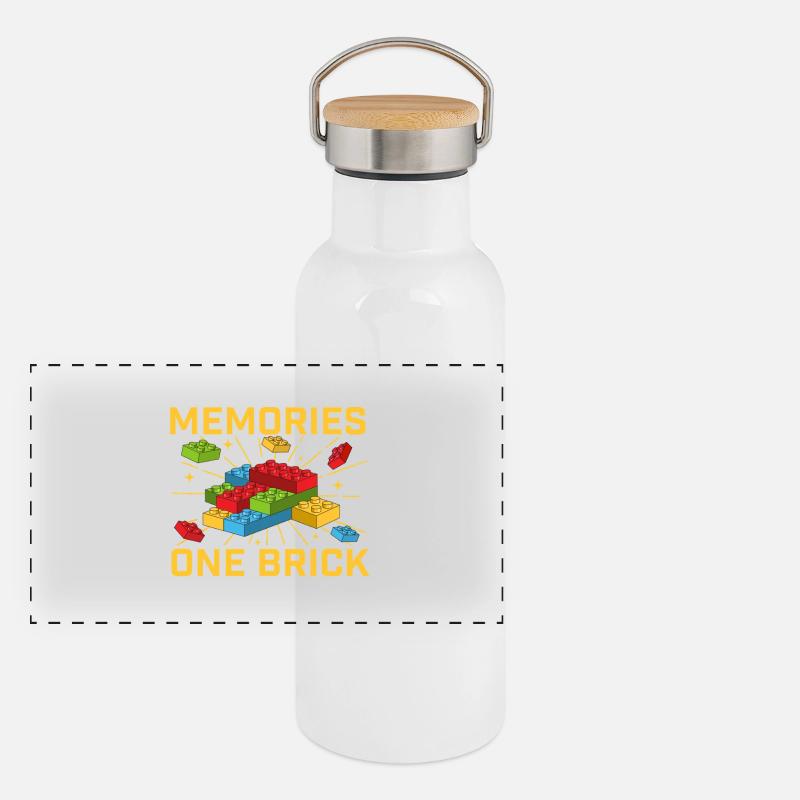 Building Memories One Brick At A Time Brick  Panoramic Thermal Bottle with Bamboo Lid