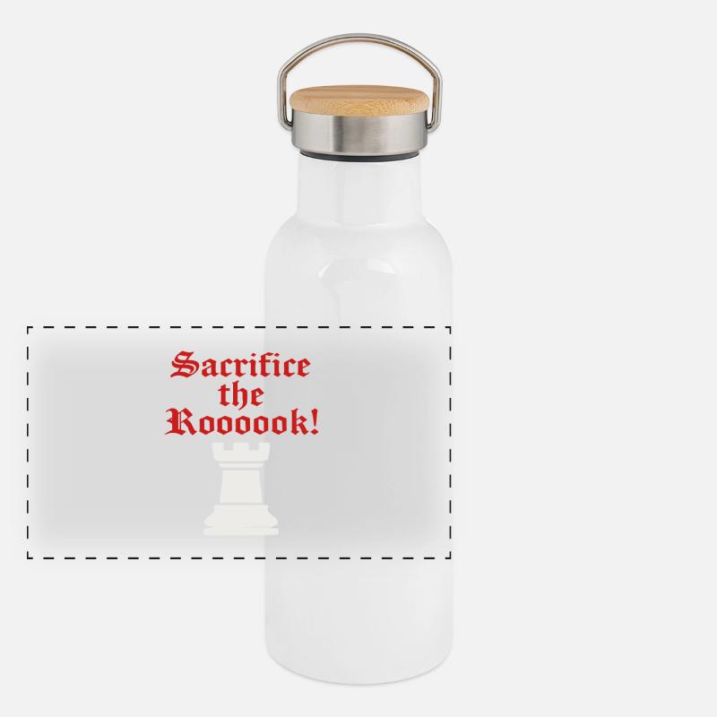 Turmopfer Gothic Druck Panorama Thermosflasche mit Bambusdeckel