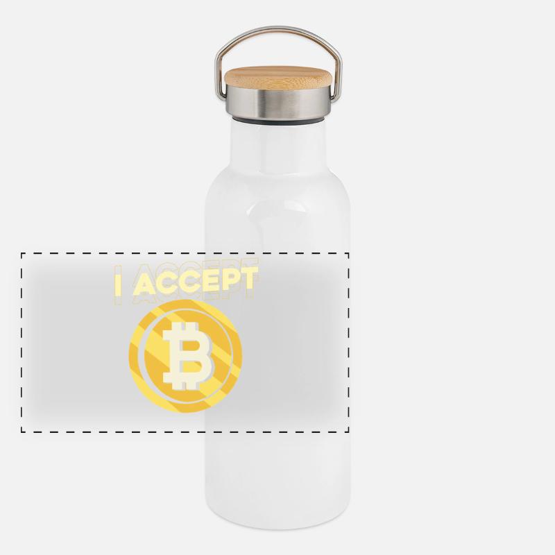 I accept Bitcoin Panoramic Thermal Bottle with Bamboo Lid
