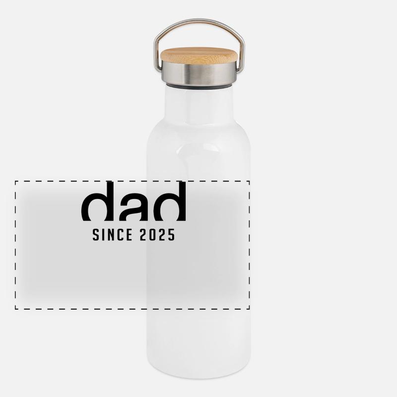 Dad since 2025 | Birth Paternity Gift Panoramic Thermal Bottle with Bamboo Lid