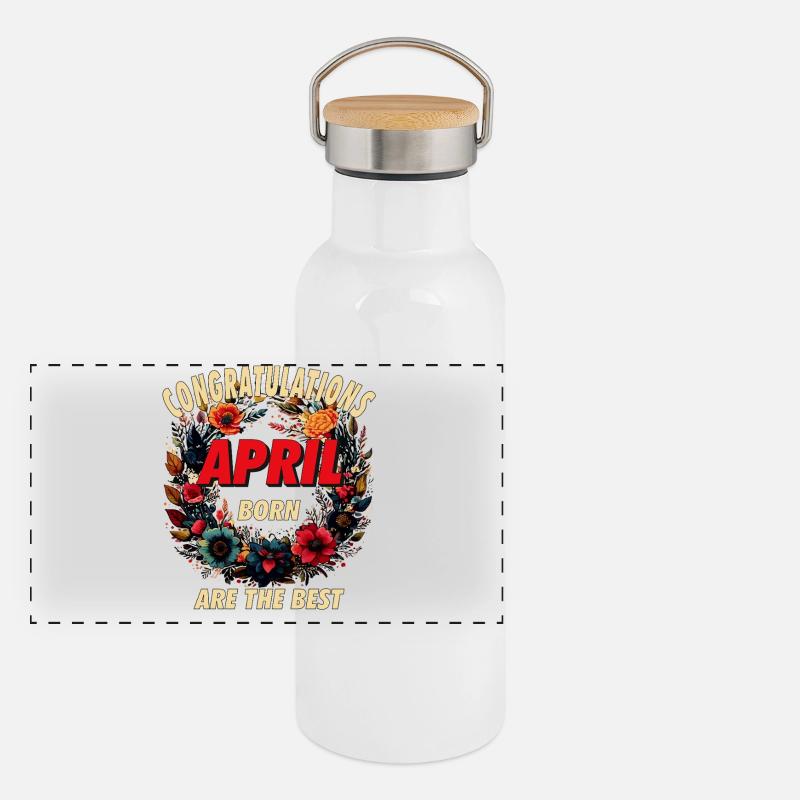 Panorama Thermosflasche mit Bambusdeckel