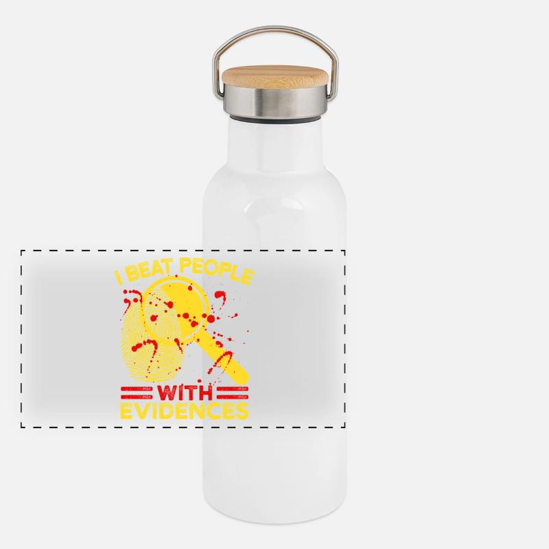 Forensic Science Major Beat People With Evidences Panoramic Thermal Bottle with Bamboo Lid