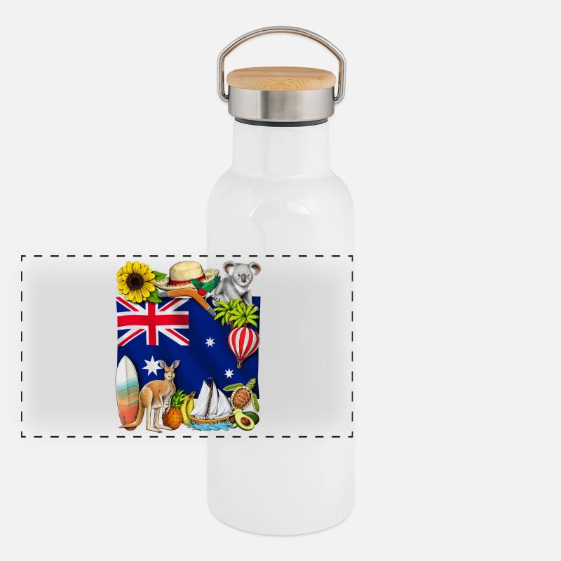 Panorama Thermosflasche mit Bambusdeckel