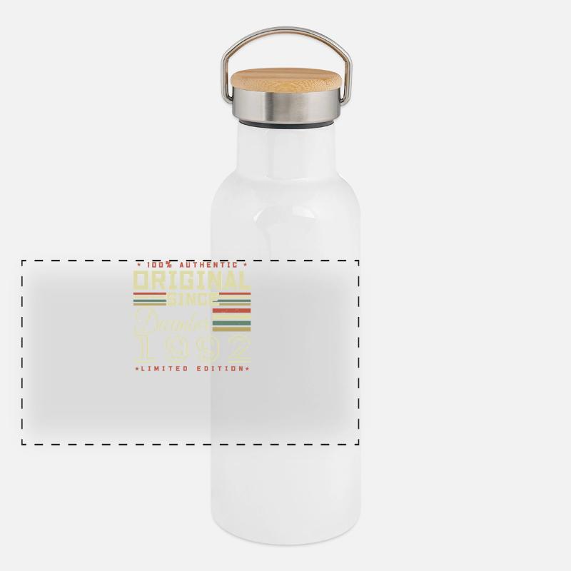 Anniversaire 33 ans | Originale Décembre 1992 Gourde isotherme avec bouchon en bambou
