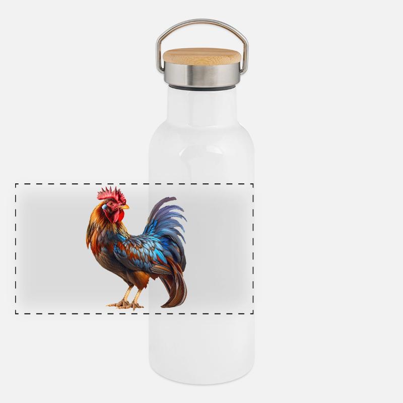 Coq Gourde isotherme avec bouchon en bambou