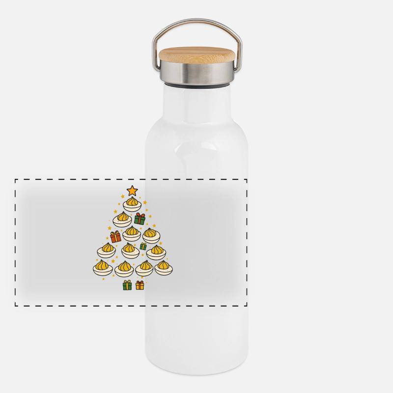 Deviled Egg Christmas Tree Funny Holiday Design Panorama Thermosflasche mit Bambusdeckel