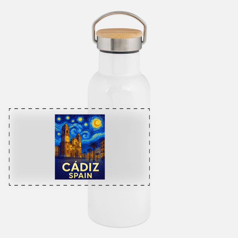 Cadix, Espagne Gourde isotherme avec bouchon en bambou