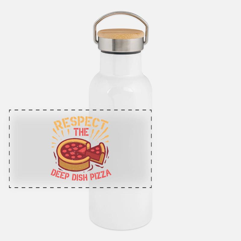 Plat profond Pizza Chicargo Gourde isotherme avec bouchon en bambou