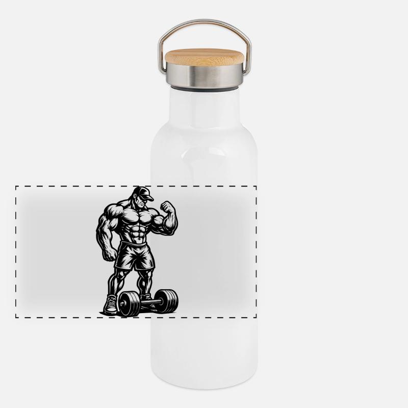 Mitternachts-Ironlift-Silhouette Panorama Thermosflasche mit Bambusdeckel