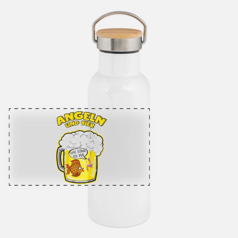 Pêche Gourde isotherme avec bouchon en bambou