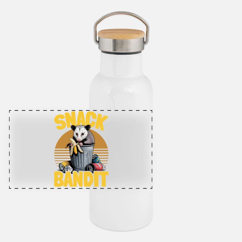Funny Opossum Panoramic Thermal Bottle with Bamboo Lid