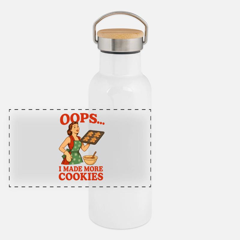 Oops I Made More Cookies Panorama Thermosflasche mit Bambusdeckel