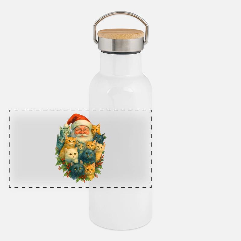 Santa Cat Diversity Panoramic Thermal Bottle with Bamboo Lid
