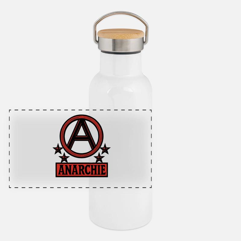 Anarchy - Punk - Revolution Panoramic Thermal Bottle with Bamboo Lid