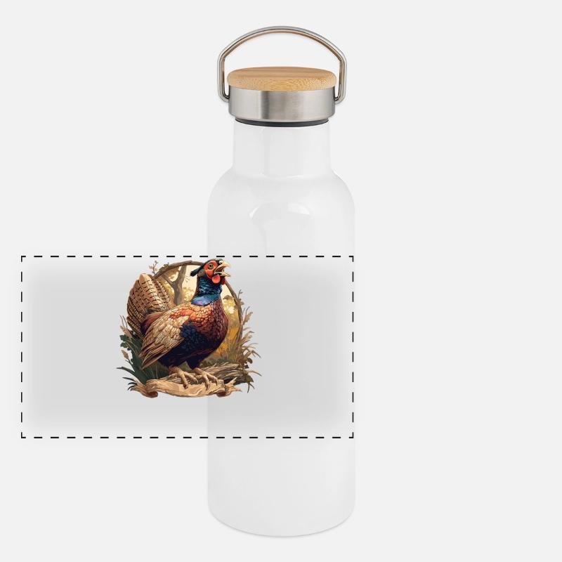 Panorama Thermosflasche mit Bambusdeckel