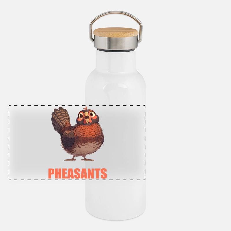 Pheasants Pheasant Panoramic Thermal Bottle with Bamboo Lid