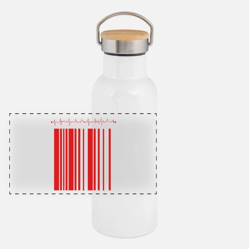 Rayure d’urgence contrastée Gourde isotherme avec bouchon en bambou