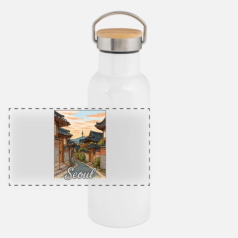 Séoul, Corée du Sud Gourde isotherme avec bouchon en bambou