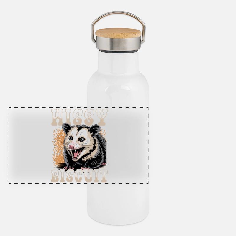 Funny Opossum Panoramic Thermal Bottle with Bamboo Lid
