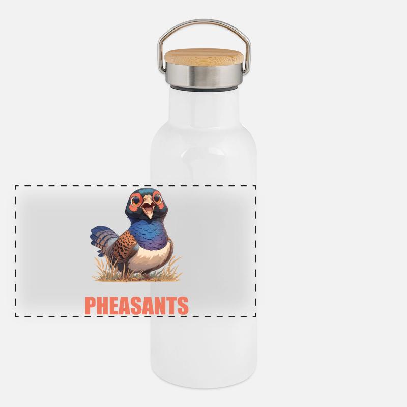 Pheasants Pheasant Panoramic Thermal Bottle with Bamboo Lid