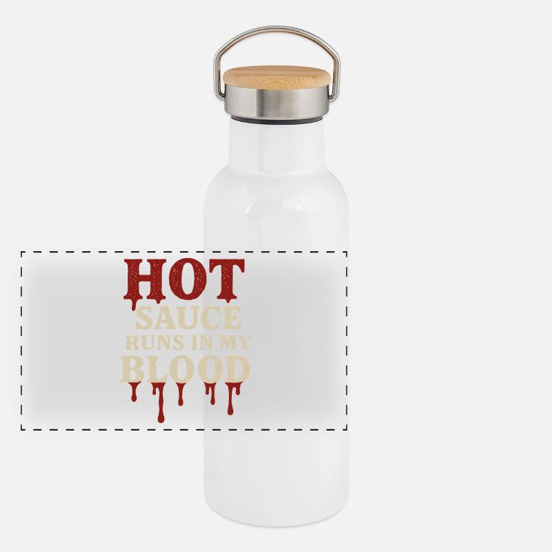 Saucier Pieux Chili Fermenté Épicé Gourde isotherme avec bouchon en bambou