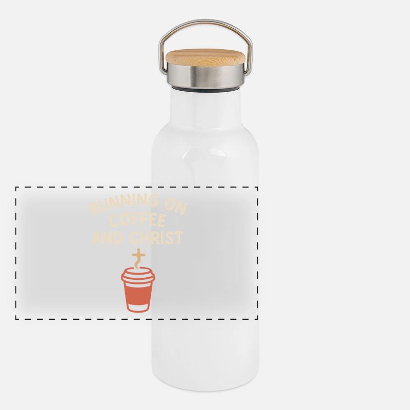 Christlicher Lehrer, Glaubensbasierter Panorama Thermosflasche mit Bambusdeckel