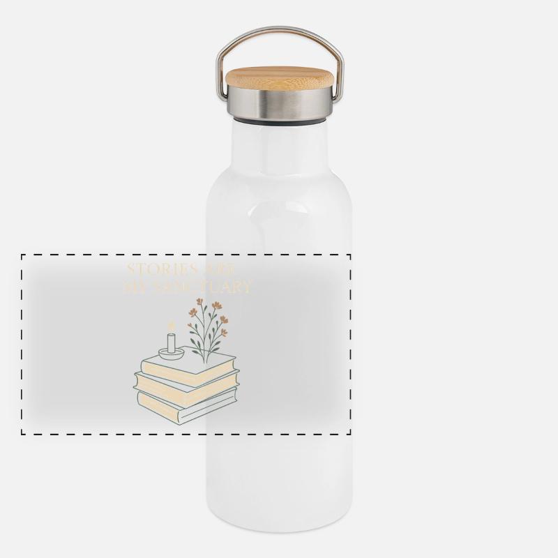 Bücherhafter, Gemütlicher Panorama Thermosflasche mit Bambusdeckel