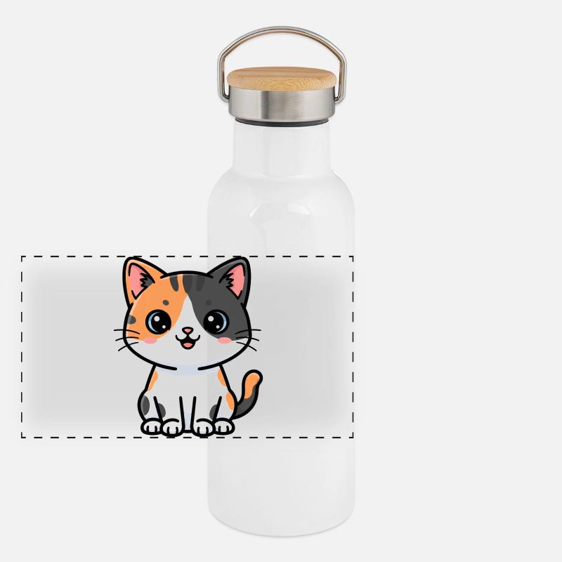 Calico Kitty Charm Panoramic Thermal Bottle with Bamboo Lid