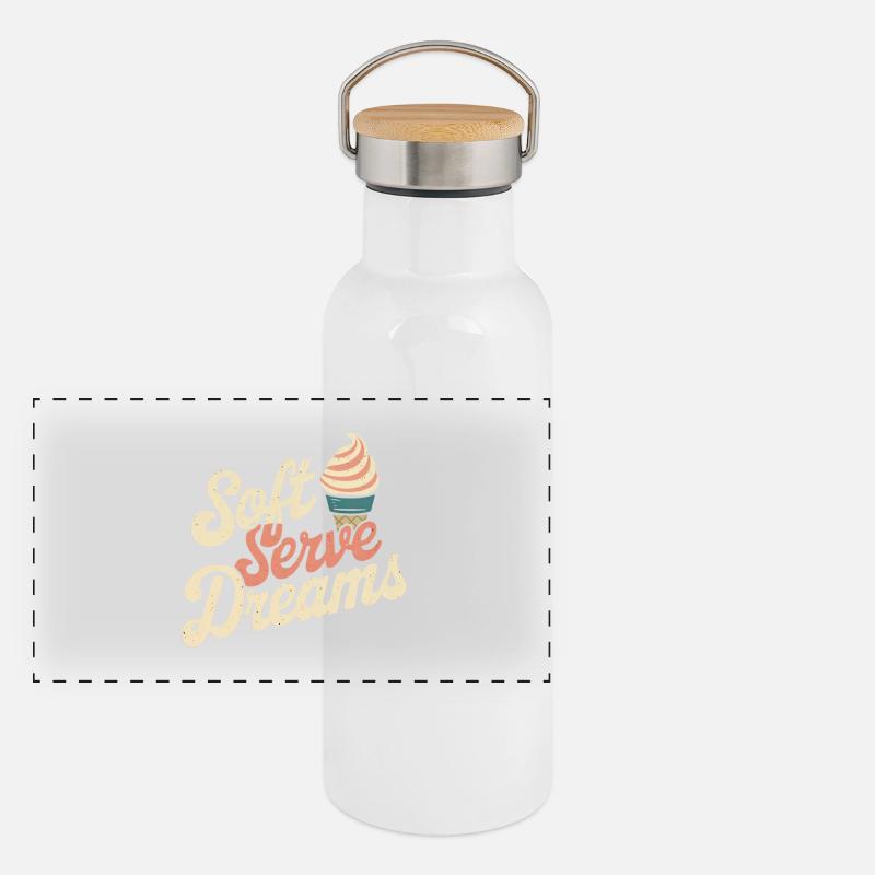 Glace rétro Gourde isotherme avec bouchon en bambou