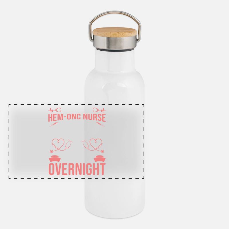 Hem/Onc Krankenschwester Ehemann Hämatologie Krankenschwester Panorama Thermosflasche mit Bambusdeckel