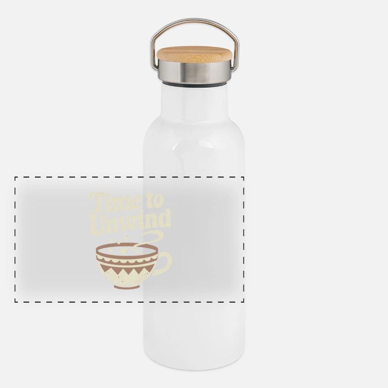 Time to Unwind – Vintage Teacup Panoramic Thermal Bottle with Bamboo Lid