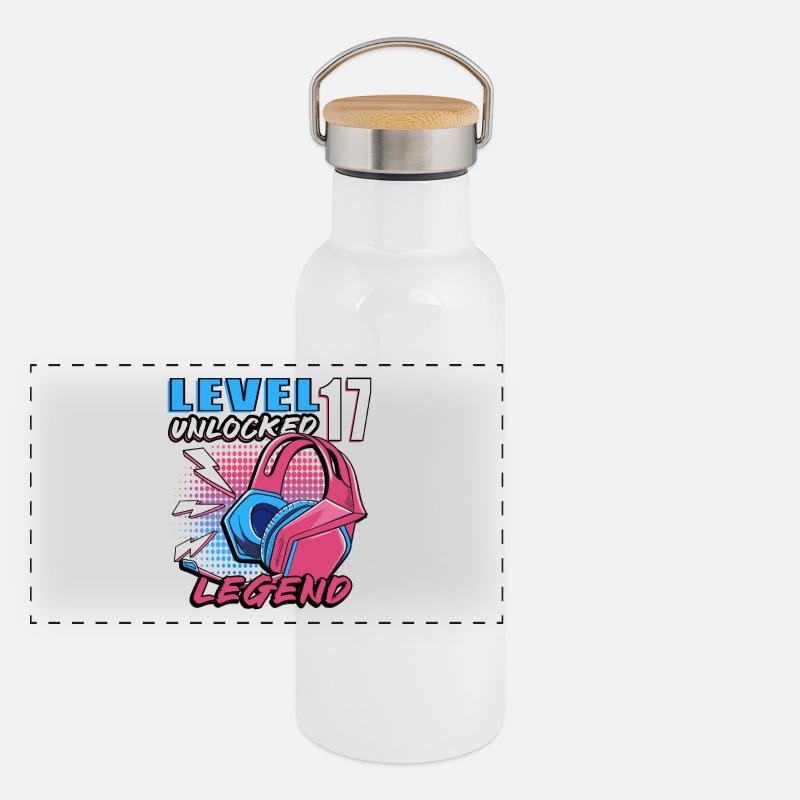 Level 17 Legend Kopfhörer Panorama Thermosflasche mit Bambusdeckel