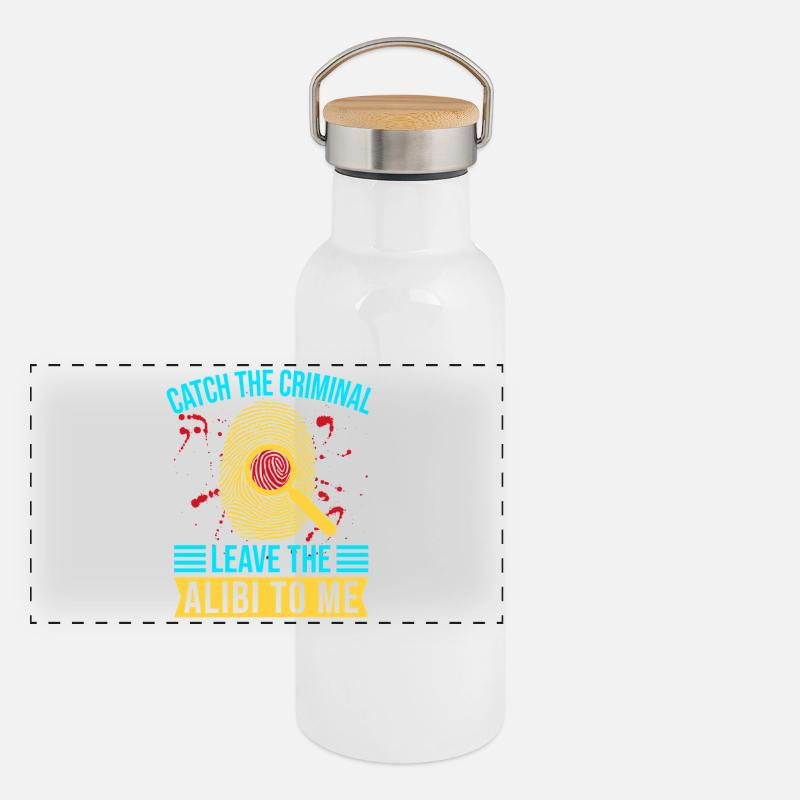 Forensic Science Major Catch The Criminal Panoramic Thermal Bottle with Bamboo Lid