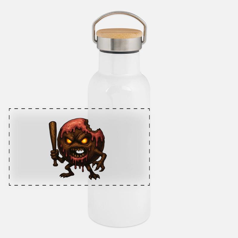 Angry Donut Panorama Thermosflasche mit Bambusdeckel