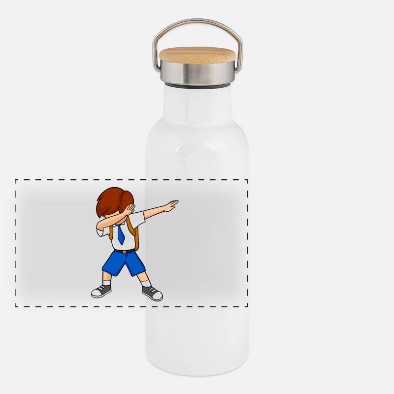 Dabbing School Kid Uniform Funny Back To School Panoramic Thermal Bottle with Bamboo Lid