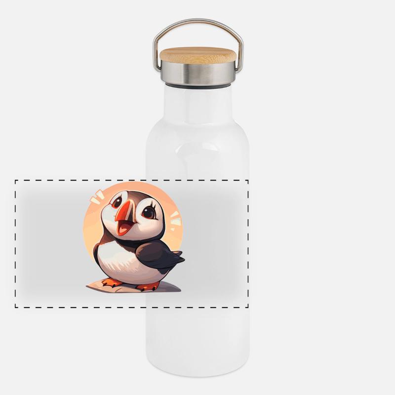 Panorama Thermosflasche mit Bambusdeckel