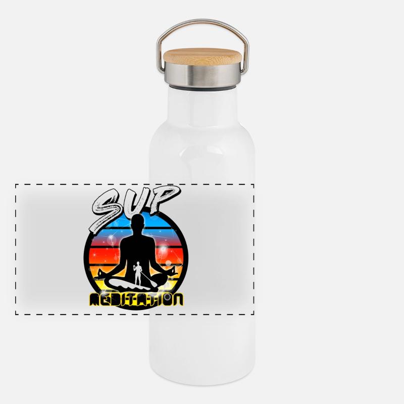 Panorama Thermosflasche mit Bambusdeckel