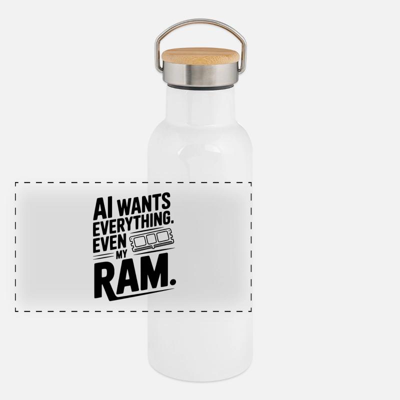 L’IA veut tout. Même ma RAM. Gourde isotherme avec bouchon en bambou