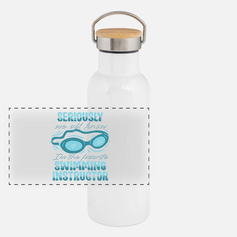 Moniteur de natation Gourde isotherme avec bouchon en bambou