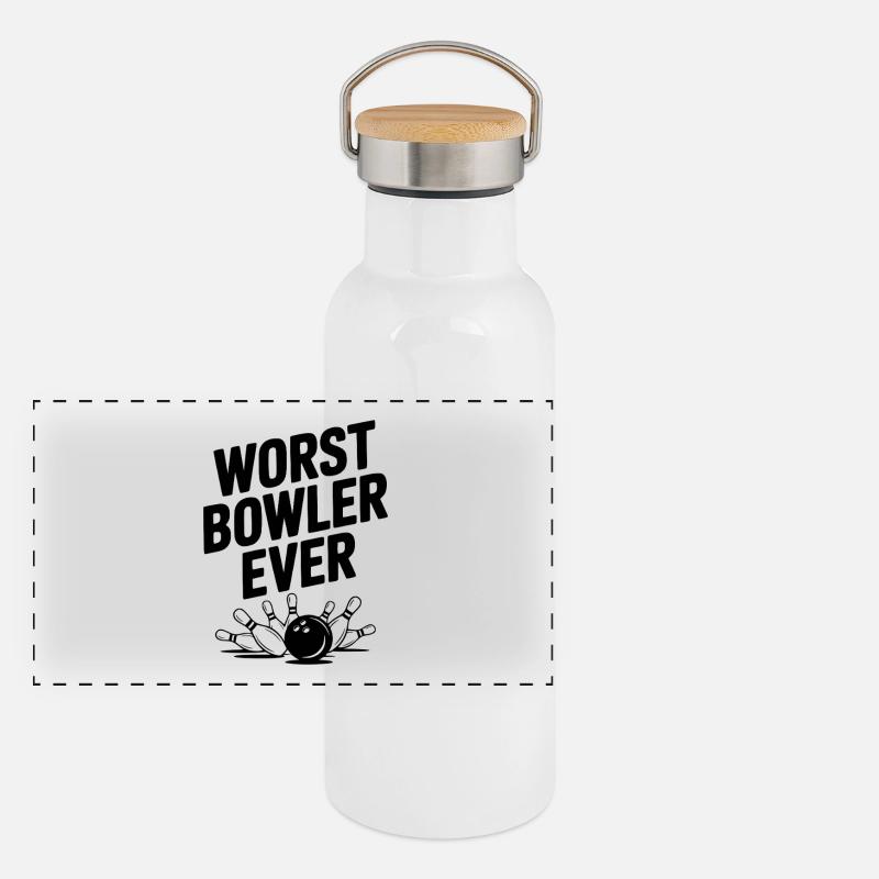 Worst Bowler Ever Panoramic Thermal Bottle with Bamboo Lid